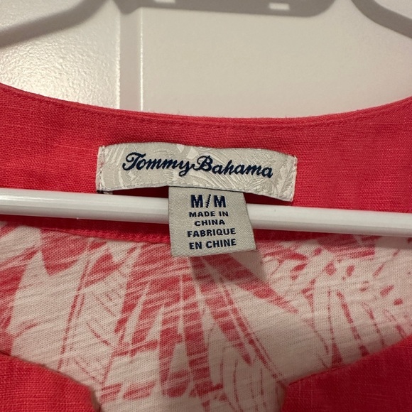 Tommy Bahama Pink White Floral Cotton Dress Size Medium - Picture 5 of 7